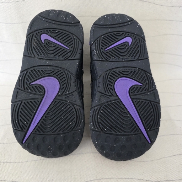 Nike Toddler More Uptempo Black Purple Mid Top Sneakers Shoes Dx5956-001 Size 6C - Picture 9 of 10